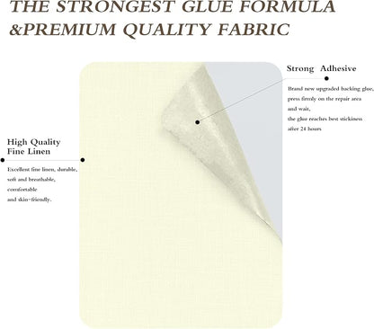 Fine Linen Repair Patches, Self-Adhesive Linen Fabric Patches, 8X11 inch Extra - Image 2