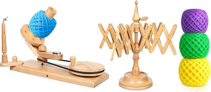 Large Handcrafted Wooden Yarn Winder & Swift – Breachwood Ball Winder by BRAINMART