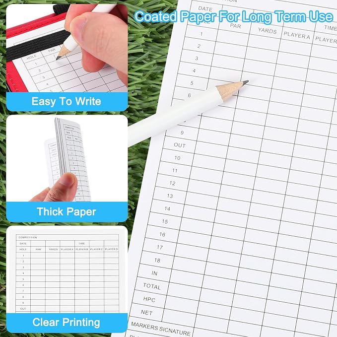 PATIKIL Golf Score Sheet, 20 Sheets 6 x 3.9 Inch Golf Scorecard Record Score - Image 3