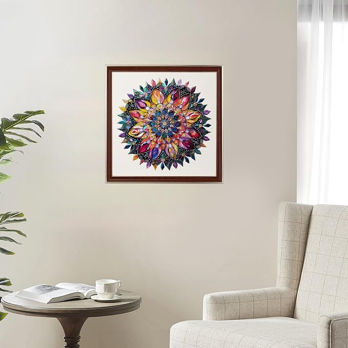 Puzzles for Adults Diamond Mandala Wooden Puzzles, 200 Pieces Unique Shaped - Image 5