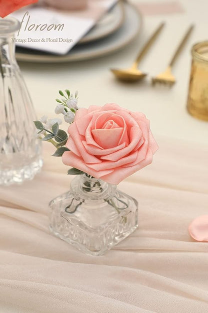 Floroom Artificial Flowers 25pcs Real Looking Mixed Living Coral Foam Fake Roses - Image 7