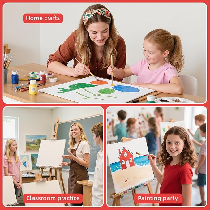 Simetufy 12 x 12 inch 12 Pack Painting Canvas Boards- Gesso Primed Acid-Free - Image 6