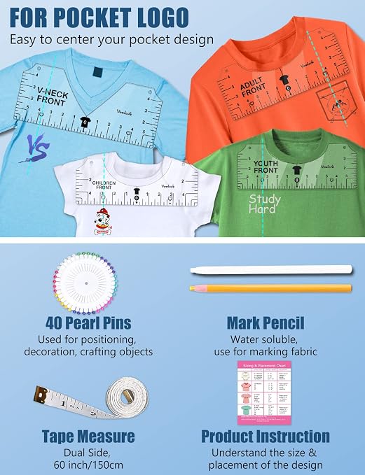 Vowlove Tshirt Ruler Guide Vinyl Alignment - Image 4
