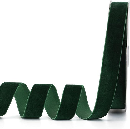 Dark Green Velvet Ribbon, Hair Bows, Handmade Craft and Christmas, Wedding by Lemon+Park