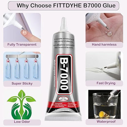 B7000 Jewelry Glue for Jewelry Making, FITTDYHE 2PCS 50ML/1.69 fl oz Clear - Image 3