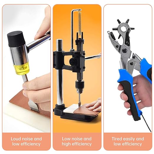 Leather Hole Puncher Hand Punching Machine Manual Press Puncher Punch Tools - Image 5