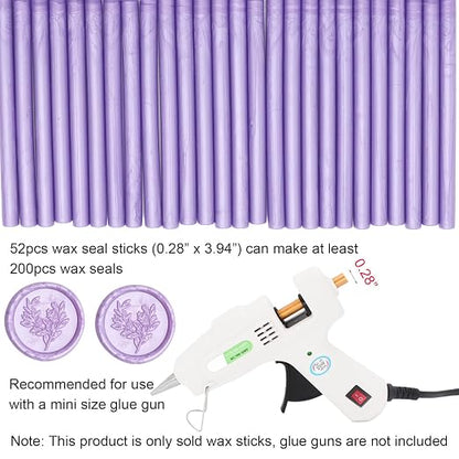 52pcs Lilac Purple Wax Sealing Sticks, Andotopee Glue Gun Wax Seal Sticks - Image 6
