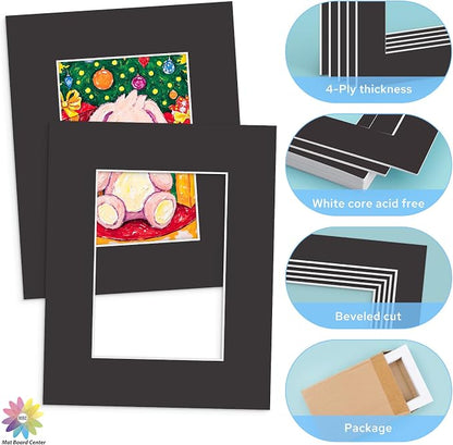 Mat Board Center, 8X10 Black Mats - Image 3