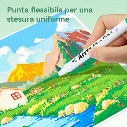 Arrtx 90 Colors Paint Markers Pens, Acrylic Paint Pens - Image 7