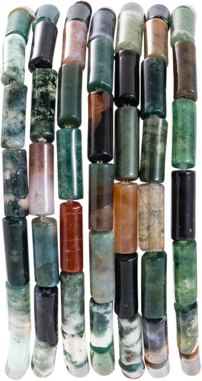 Natural Indian Agate Cylinder Tube Beads 4x13mm 38cm/str Loose Semi Gemstone by nusgnirps