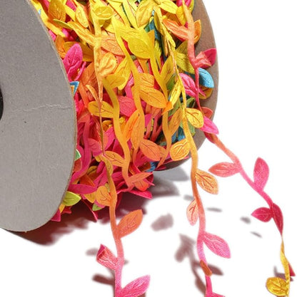 BASOKAN Colorful Rainbow Leaves Leaf Ribbon Trim Rope - Image 2