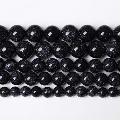 90PCS 4mm Starry Blue Sandstone Gemstone Beads Beads Natural Stone Round Loose by NaturalStoneBeads