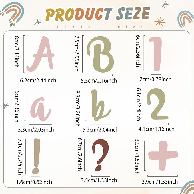 221 Pcs Bulletin Board Letters Round Alphabet Number Punctuation Symbol Combo - Image 3
