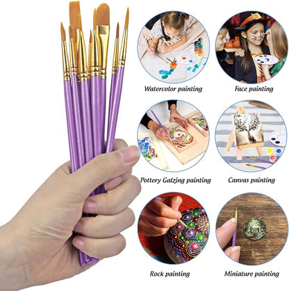 Halloween Paint Brushes Palettes Set by DUGATO, 2 Packs/20pcs Round Pointed Tip - Image 5