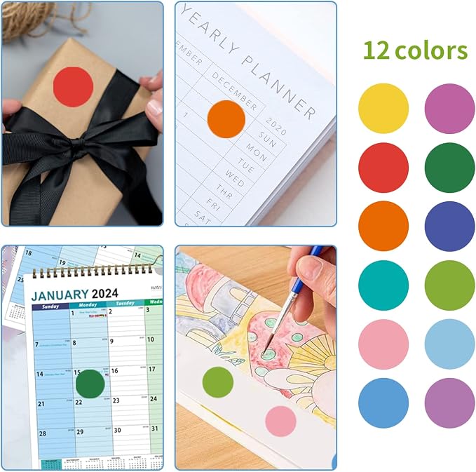 REGELETO 4200 PCS 0.75 Inch 12 Colors Round Colored Dot Stickers - Image 4