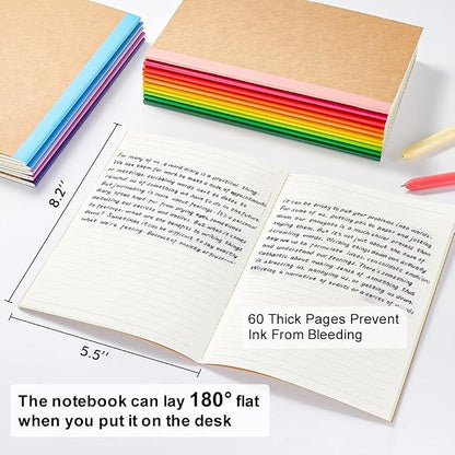 feela 48 Pack Composition Notebooks Bulk, Kraft Cover Lined Blank College Ruled - Image 2