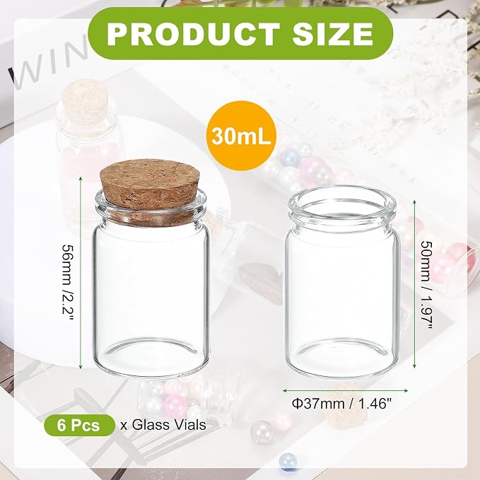 uxcell 6Pcs Mini Glass Bottles - Image 2