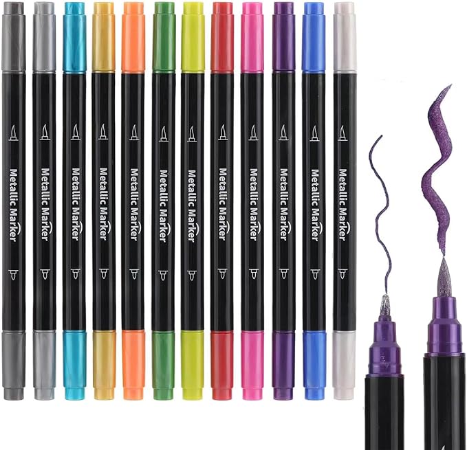 Colourcolor Pack of 12 Metallic Marker Pens by Colourcolor