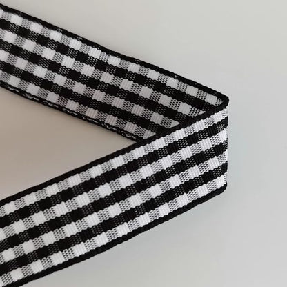 Black and White Wovon Edge Gingham Ribbon 25 Yard Each Roll 100% Polyester - Image 8