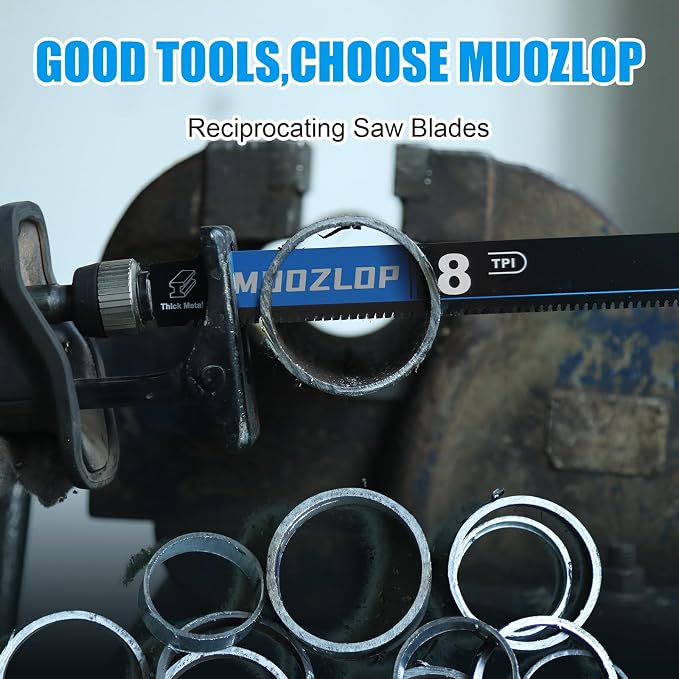 3 Pack 6 inch Reciprocating Saw Blades Set，8 TPI High Carbon Saw Blades - Image 3