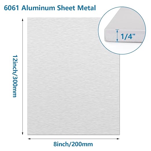6061 Aluminum Sheet Metal 8 x 12 x 1/4 Inch, Heavy Duty Aluminum Sheets Plates - Image 2