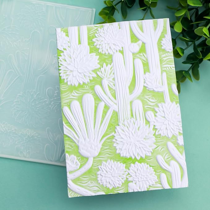 BAOFALI 3D Embossing Folder for Card Making, Beautiful Cactus and FlowerClear - Image 9