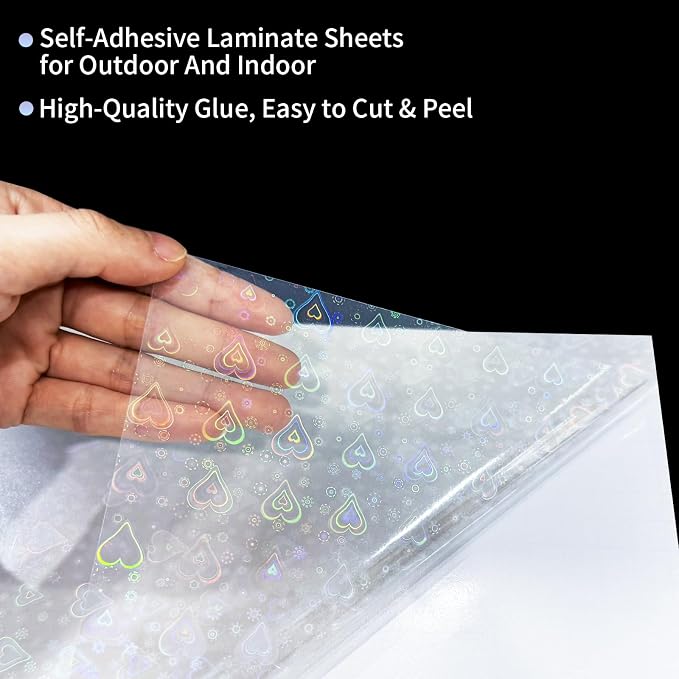 36 Sheets Holographic Sticker Paper, Holographic Laminate Sheets, A4 Size Clear - Image 4