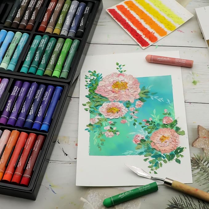 Mont Marte Extra Soft Oil Pastels 52pc, Vibrant and Buttery, Versatile Art - Image 4