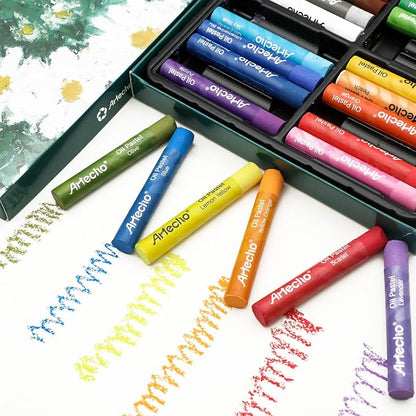 Artecho Oil Pastels Set of 24 Colors, Soft Oil Pastels - Image 4