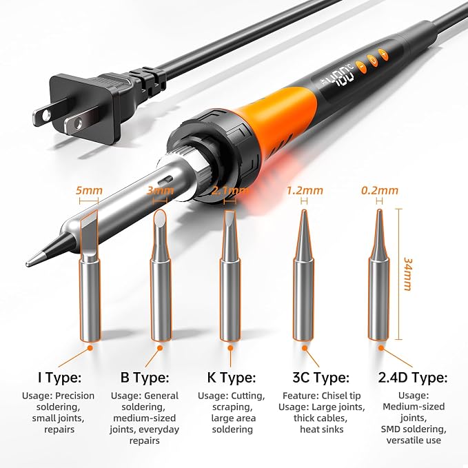 90W 110V LCD Soldering Iron, Soldering Iron Kit, 10-in-1 Soldering gun Tool - Image 5