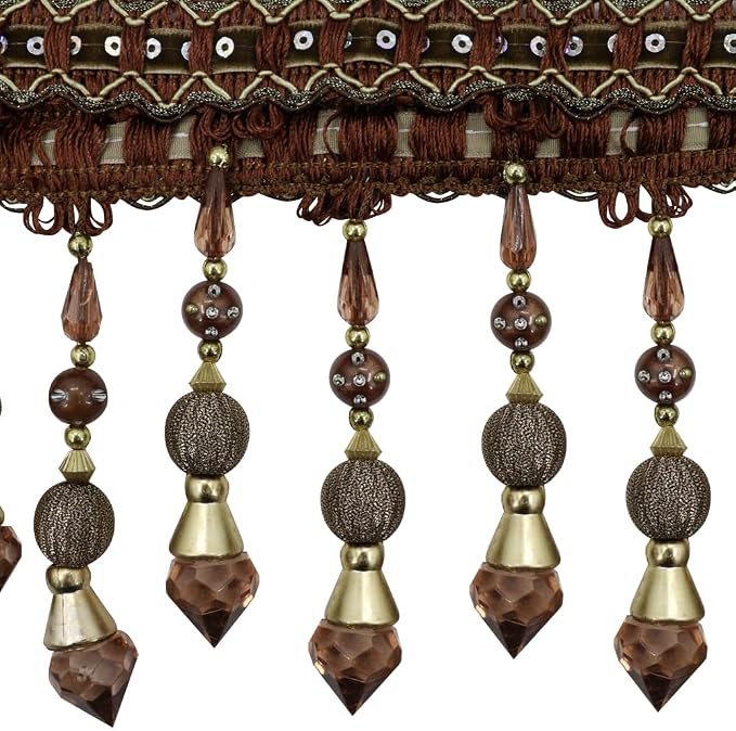 3yards Beading Fringe Trimming Long Beads Tassel Curtain Trim Ribbon Trim - Image 2