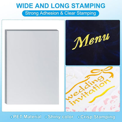 PATIKIL 11.7x8.3" Hot Stamping Foil Paper Sheet, 20 Sheets A4 Heat Transfer Hot - Image 3