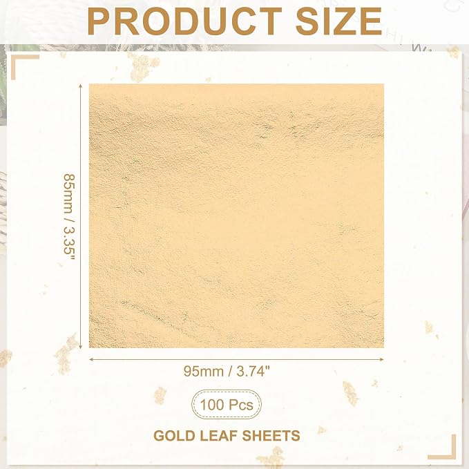 PATIKIL Gold Leaf Sheets for Art 3.7" x 3.4" - Image 2