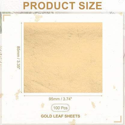 PATIKIL Gold Leaf Sheets for Art 3.7" x 3.4" - Image 2