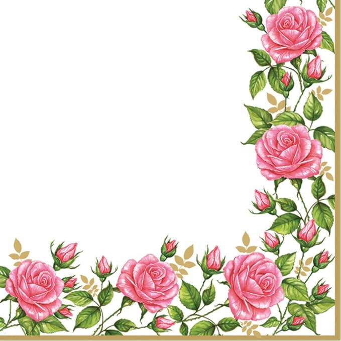 20-ct 13x13 Flowers Paper Luncheon Decoupage Napkins, 3-Ply Servilletas Printed by KeepUnique