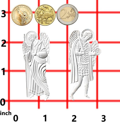 Art Molds for Polyclay Air Dry Clay Plaster, 2 Carved Archangel Symbols - Image 4