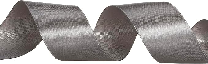 1 1/2 Inch Steel Gray Solid Satin Ribbon, 50 Yards Craft Fabric Ribbon - Image 2