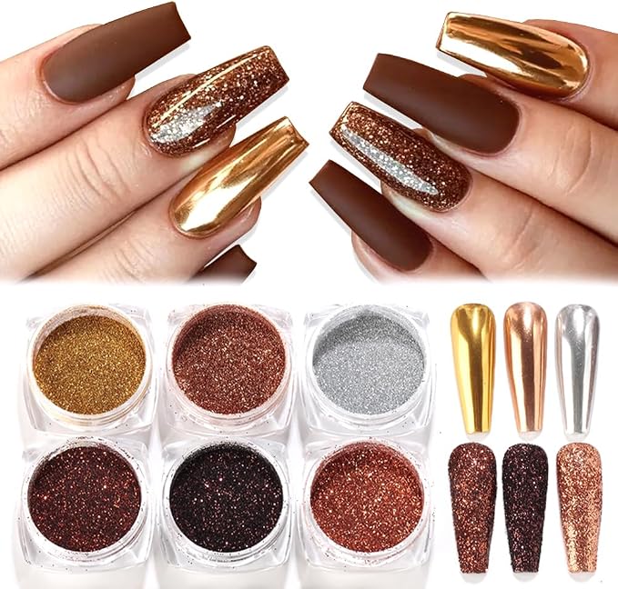 Chrome Nail Powder Metallic Mirror Effect Pigment Dust, Champagne Golden Ultra by SUTOKAKA
