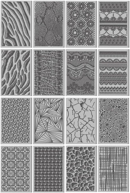 CHGCRAFT 16 Sheets Animal Skin Clay Texture Mat Marble Pattern Polymer Clay - Image 8
