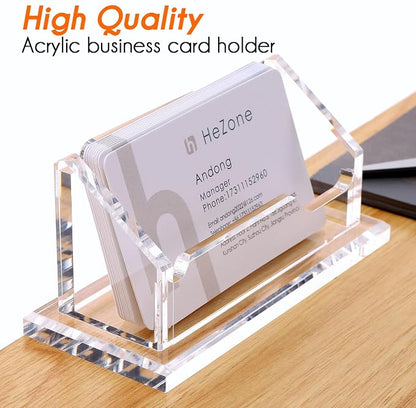 Acrylic Card Holder Clear Horizontal Business Card Organizer Stand - Image 2