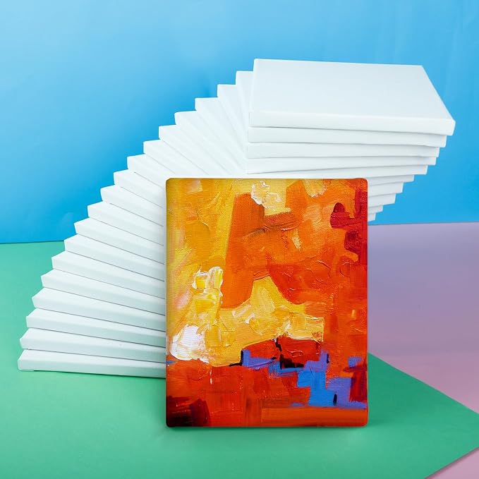 ESRICH 40Pack Stretched Canvas for Painting 8x10, Blank White Canvases for - Image 3