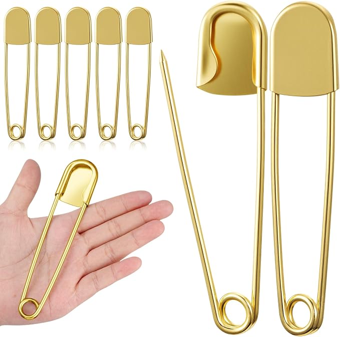 Juexica 5 Pcs 5 Inch Jumbo Stainless Steel Safety Pins Large Heavy Duty Huge by Juexica