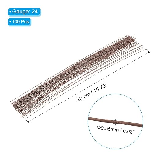 PATIKIL 24 Gauge 16" Floral Stem Wire - Image 2