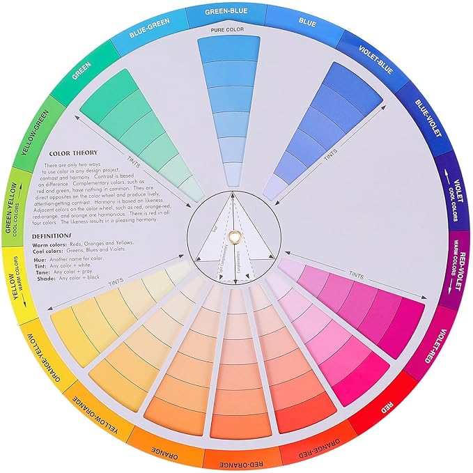 Garneck Creative Color Wheel Learning Chart Color Mixing Rotation Tool by GARNECK