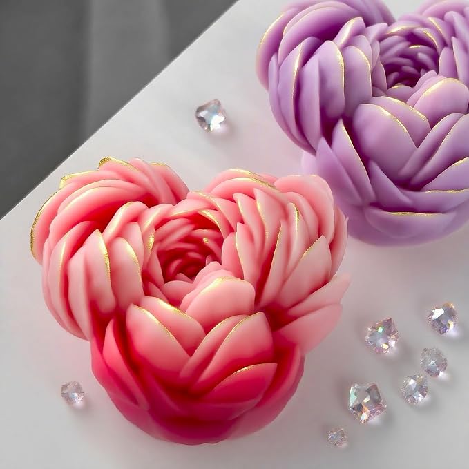 Heart Rose Cylinder Candle & Resin Mold by ESEENSSiliconeMolds