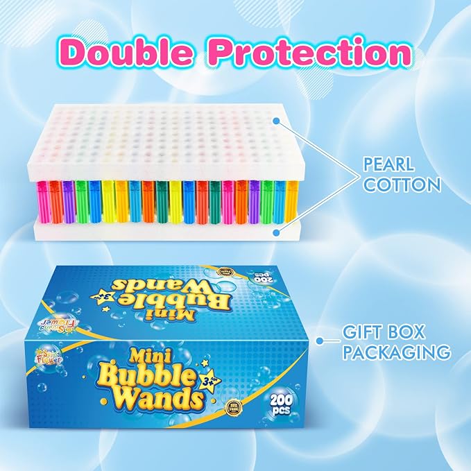 SpringFlower 200 Pieces Mini Bubble Wands, Party Favors Assortment Toys - Image 3
