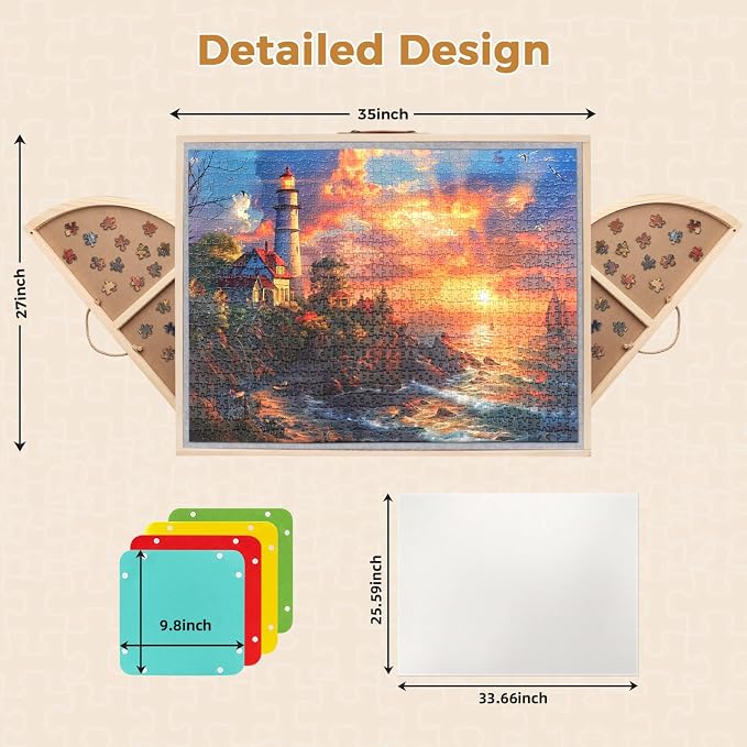 2 in 1 Rotating Tilting Puzzle Board - Image 2