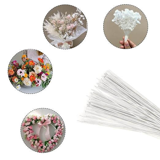 Decora 22 Gauge White Floral Wire 16 inch, 50/Package - Image 4
