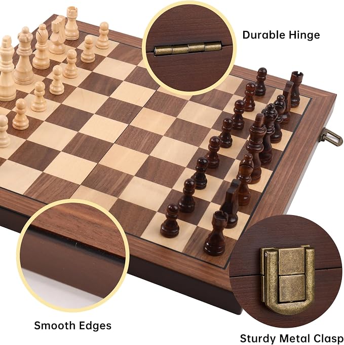Premium Wooden Chess Set with Protective Carry Bag - Image 2