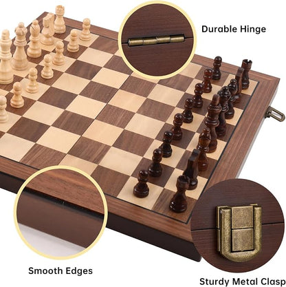 Premium Wooden Chess Set with Protective Carry Bag - Image 2